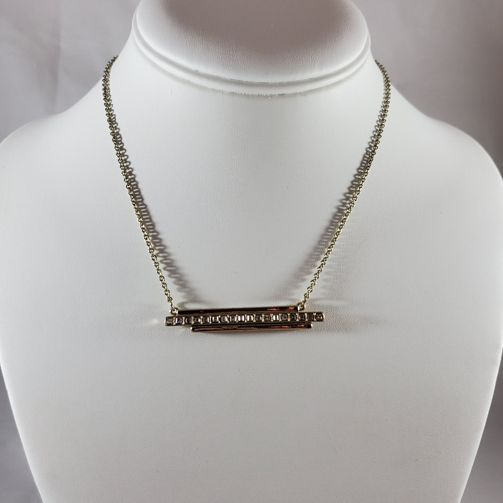 Spring Street Bar necklace silver tone 7"